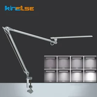 LED Metal Long Swing Arm Architect Desk Lamp With Clip Touch Control Stepless Dimming Task Light Foldable Reading Office Light
