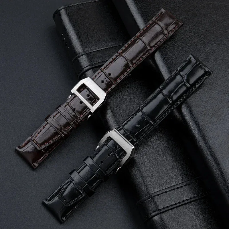 Фото Ремешок для IWC Portugieser Porotfino Family PILOT'S, браслет 20 мм 22 мм, мягкий бамбуковый ремешок для часов из воловьей кожи №3