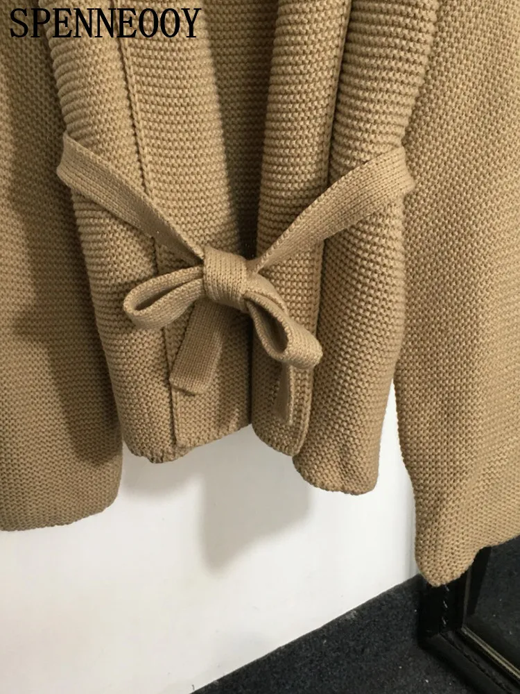 Женский свободный кардиган SPENNEOOY подиумный Повседневный Кардиган