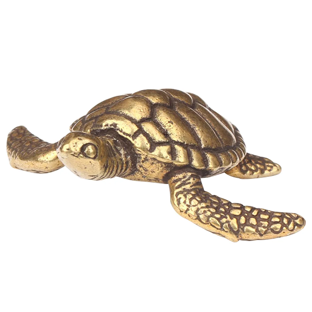 

Turtle Statue Figurinebrass Sculpture Figurines Animal Ornament Prosperity Tortoise Sea Wealth Decor Chinese Miniature Figures