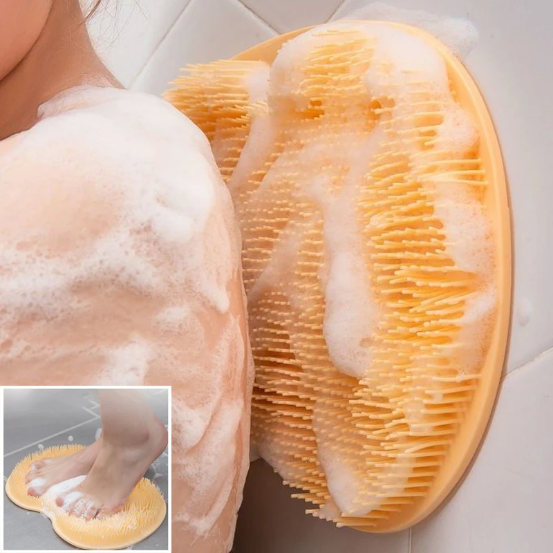 

Отшелушивающий массажный скребок для душа и спины, щетка для очистки, нескользящий коврик для ванной, силиконовый коврик для мытья ног, инст...