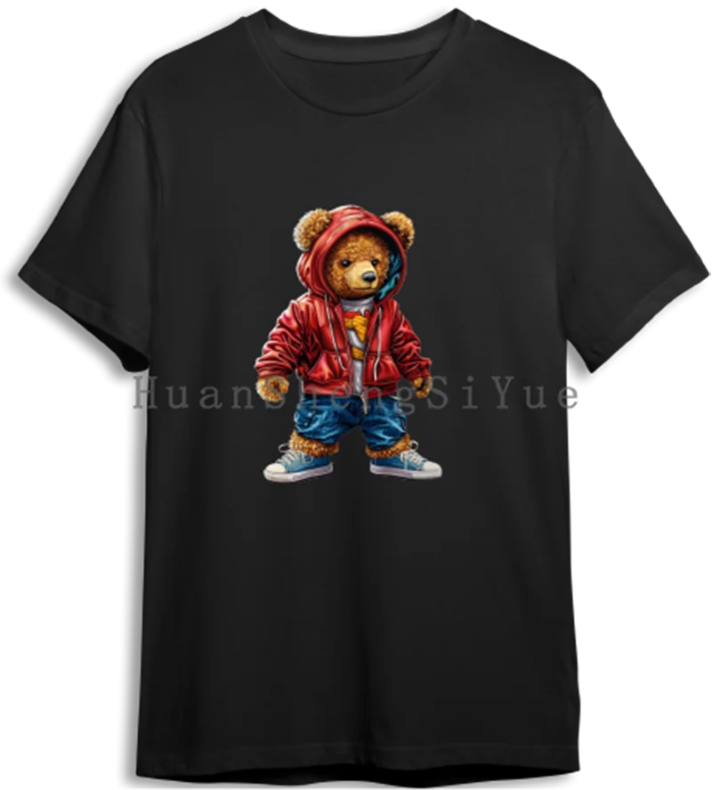 Стикер для глажки одежды с цветным медведем модная футболка DTF толстовка