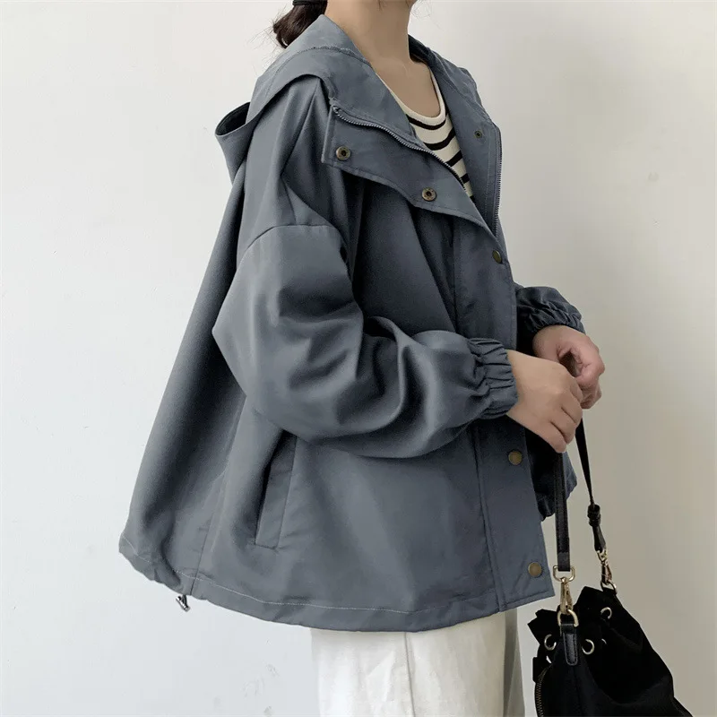 

Coat Hooded Loose Windbreaker Jackets Women's Clothing Autumn Winter New in Outwear Casual Coats Jackets Fashion Cardigan Y2k
