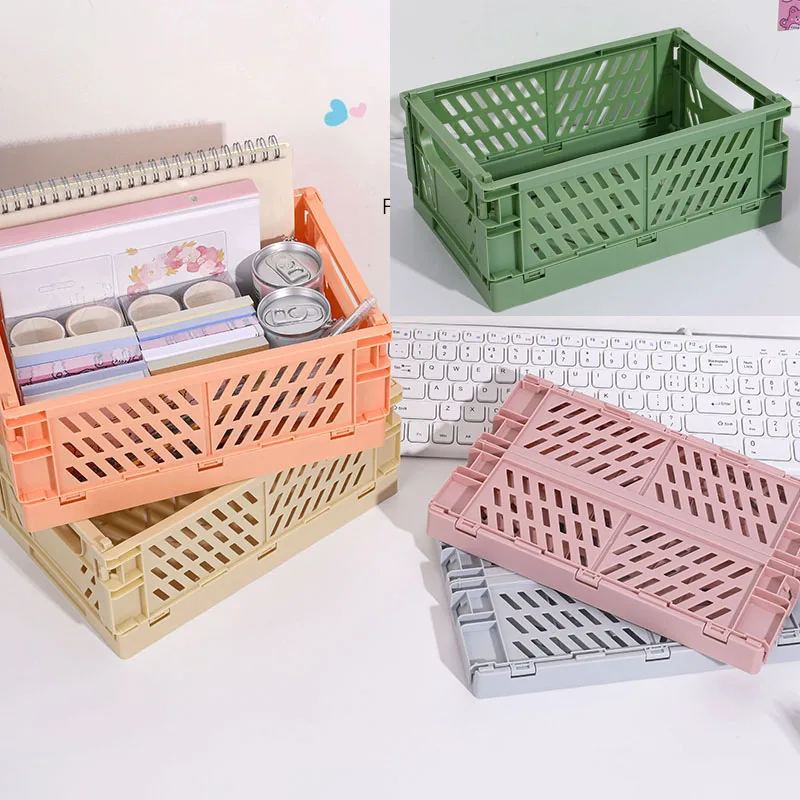 Foldable Storage Box Student Miscellaneous Basket Stationery Cosmetic Containers |