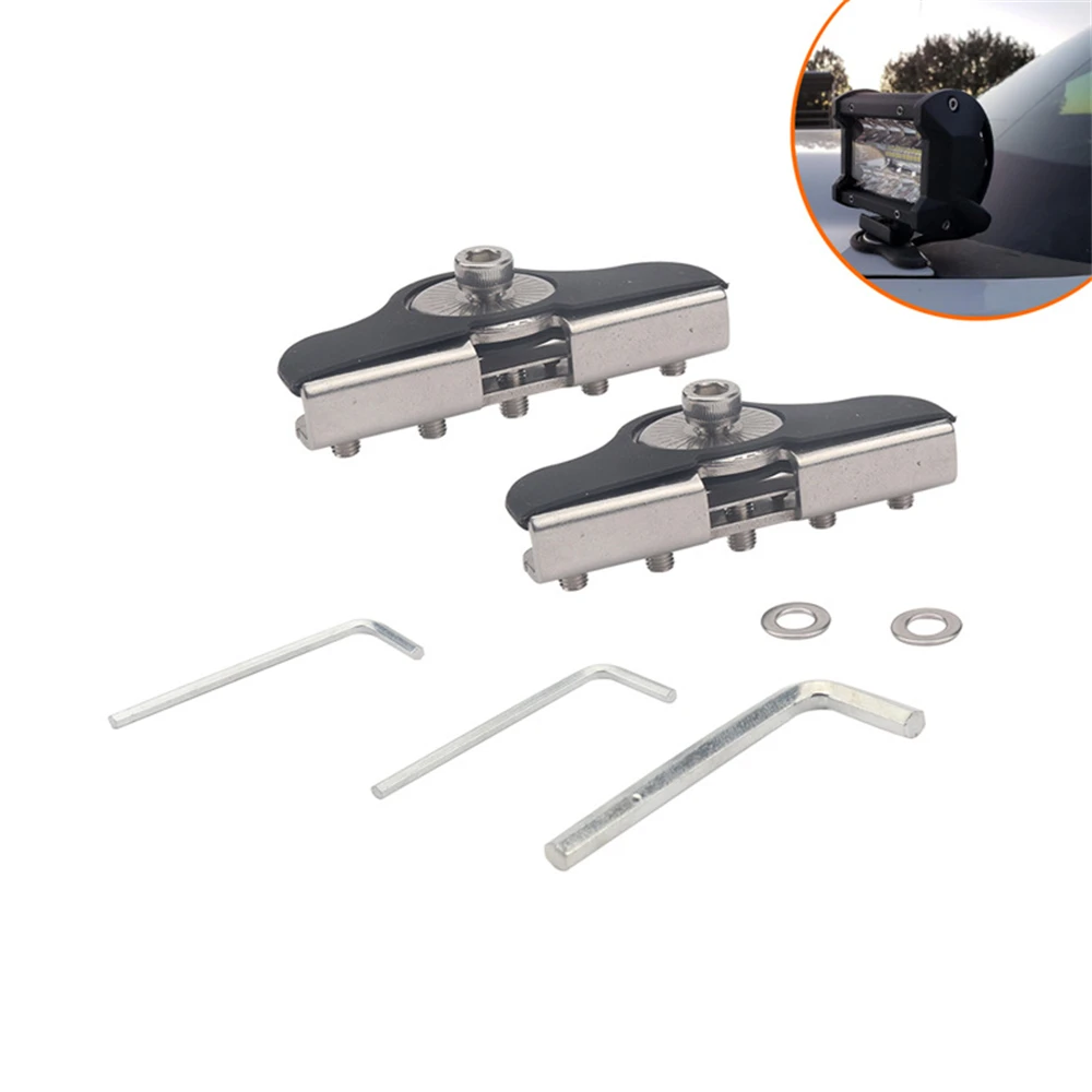 

Led Light Bar Mounting Brackets 2pcs Hood Led Work Light Pods Mount Bracket Clamp Holder for SUV Truck Off Road Installed