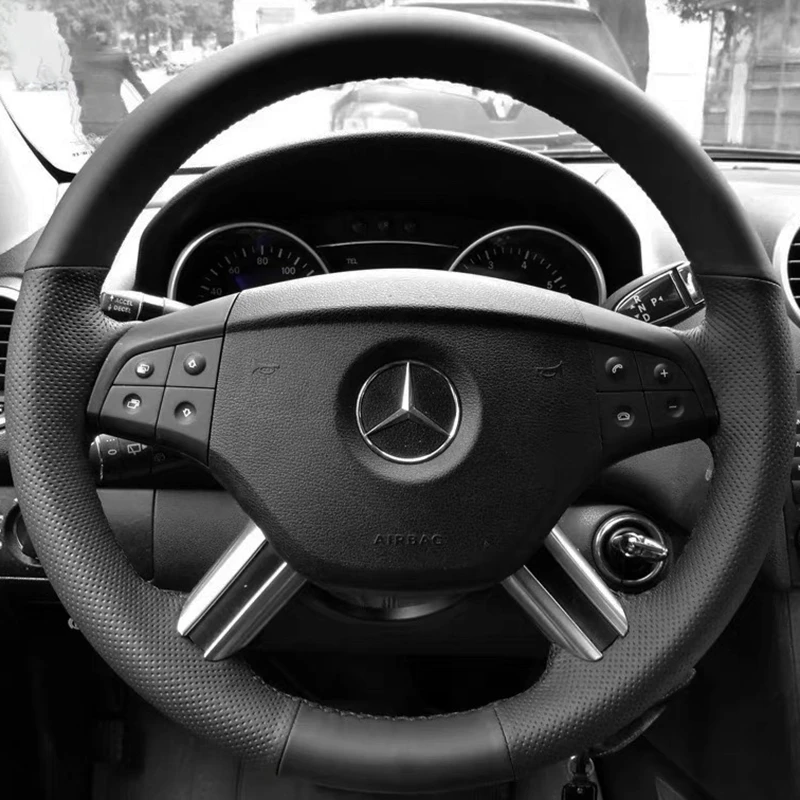 

Custom Car Steering Wheel Braid Cover Genuine Leather 100% Fit For Mercedes Benz W164 M-Class ML350 ML500 X164 GL-Class GL4