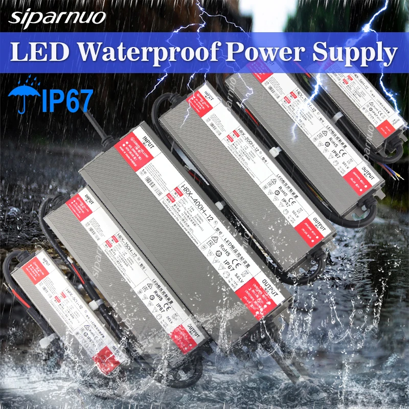 

Waterproof Lighting Transformers AC 220V To DC 12V 24V LED Driver Outdoor Light Power Adapter 36W 100W 150W 200W 400W 500W 600W