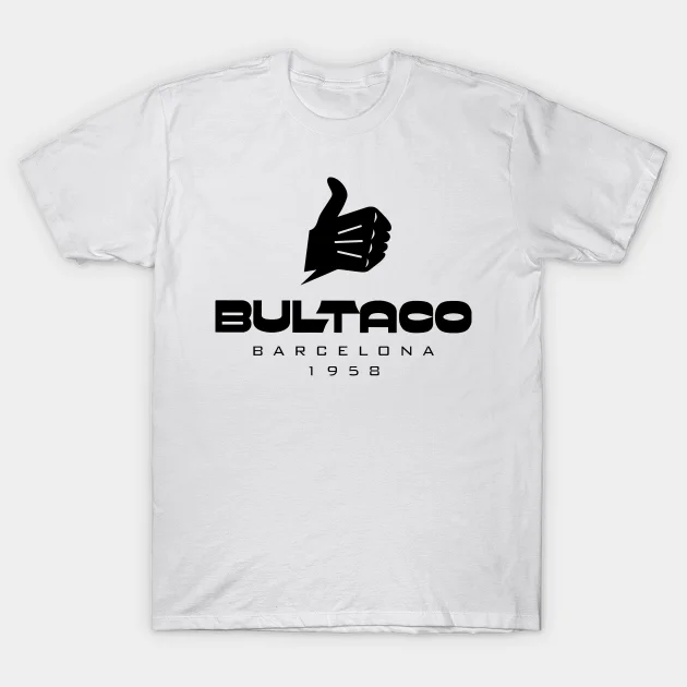 

2021 Men/Women's Summer White Street Fashion Hip Hop Bultaco Motorcycle T-shirt Cotton Tees Short Sleeve Tops