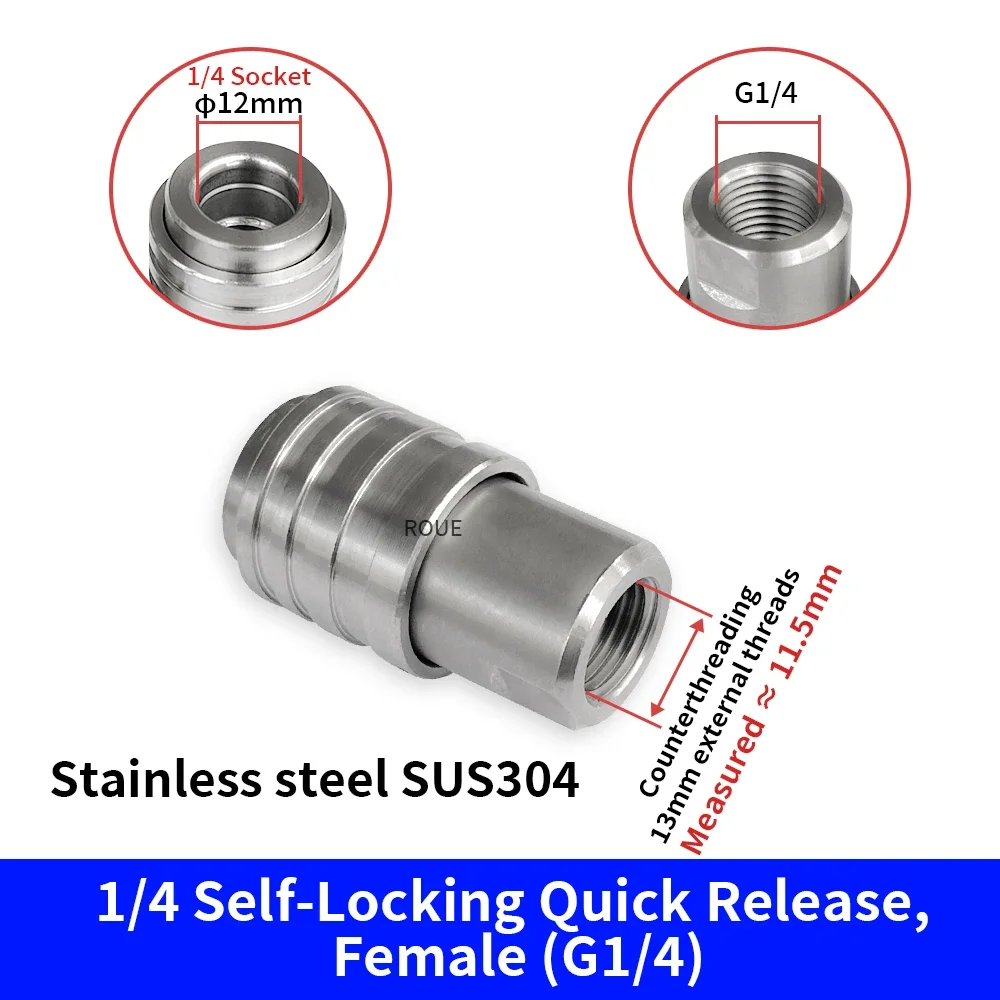 

Водяной пистолет под давлением, нержавеющая сталь 1/4, самоблокирующийся быстрый разъем G1/4 M22 M14, резьба, адаптер быстрого соединения, аксессуары для шайб