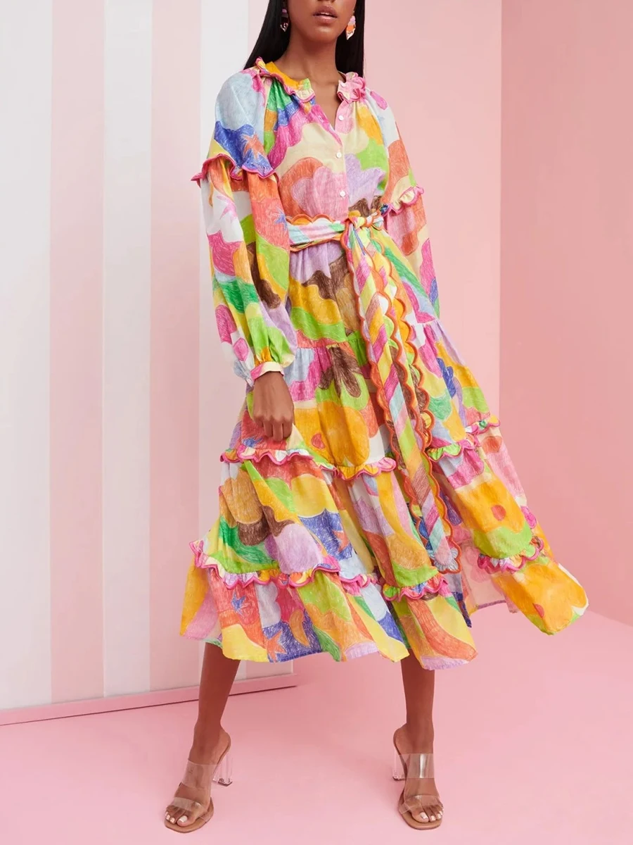 VGH Элегантные съедобные платья трапециевидной формы с грибком дерева для женщин