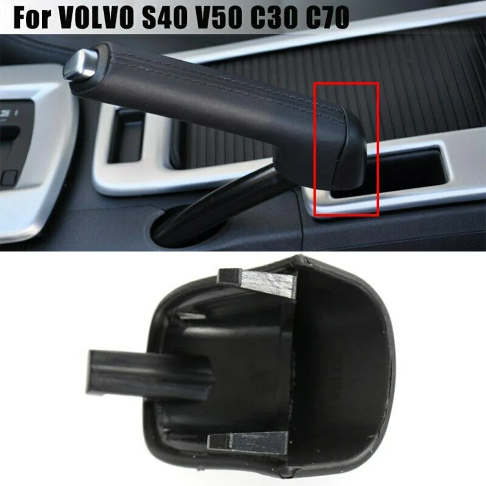 Black Car Handbrake Handle Lever Cover Fit For VOLVO C30 C70 2006-2013 Direct Replacement Handle Lever Covers