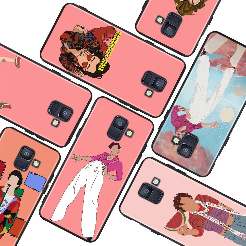 

Singer Fashion Pink Styles For Samsung Galaxy A9 A8 Star A750 A7 A6 A5 A3 Plus 2018 2017 2016 Black Phone Case Soft Cover