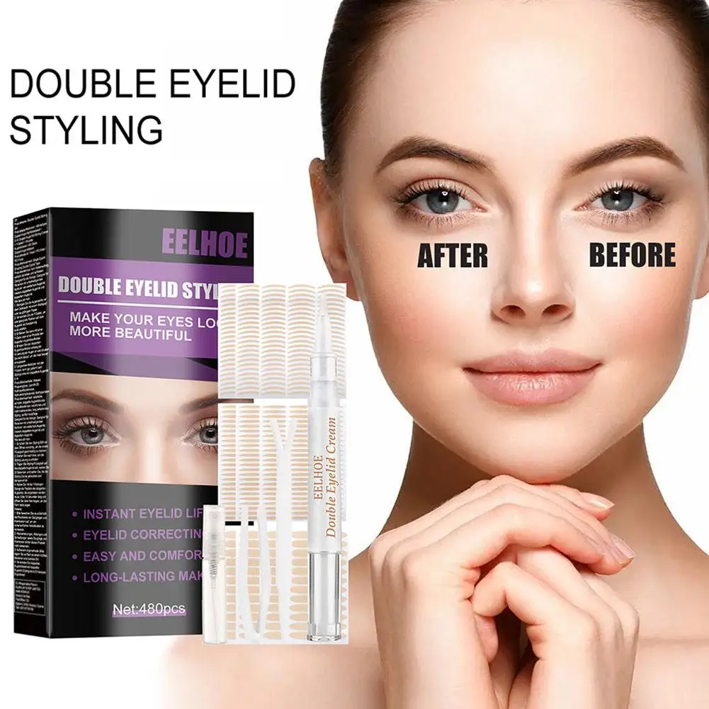 

1box Double Eyelash Tape Invisible Eyelid Lift Band Eye Tool Transparent Decals Stickers Eyelid Waterproof Adhesive Self Fi J9E4