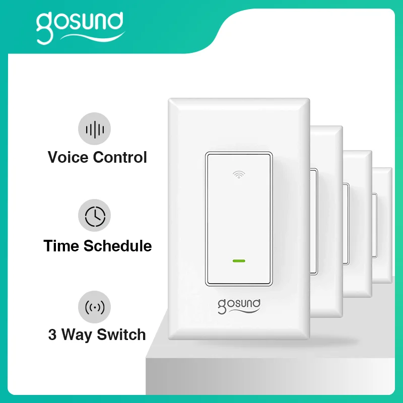 Gosund SW6 Smart Switch Wi-Fi Light Switch Compatible with Alexa and Google Assistant 2.4Ghz Single-Pole WIFI Smart Home Switch