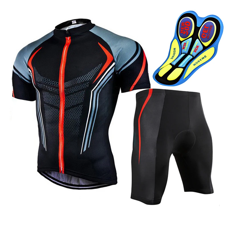 

Cycling Jersey Set Bicycle Bib Short Men Mtb Summer Black 2023