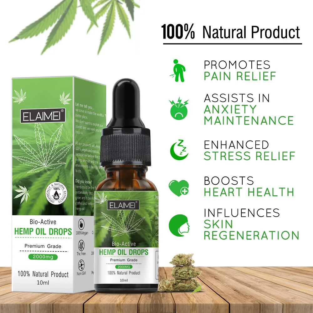 

30ml CBD Oil 2000mg Pure Hemp Seed Oil To Help Sleep Alleviate Anxiety Reduce Pressure Pain Relief Body Message Essential Oils