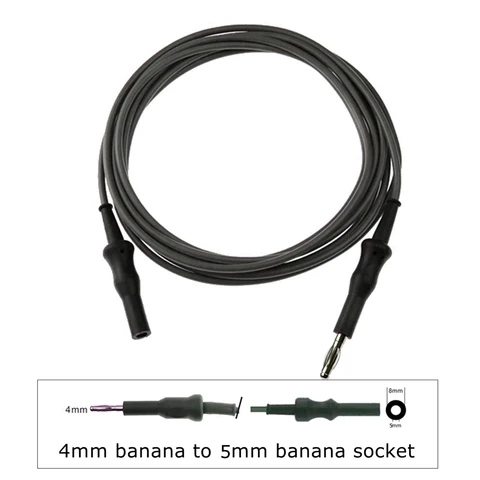Электрохирургия 4 мм банан до 5 мм банан гнездо ESU адаптер кабель, многоразовый для электрокаутерических наконечников инструменты