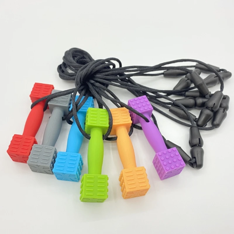 

Sensory Chew Necklace, 6 Pack Silicone Chew Pendant Training and Development Toy