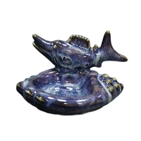 china old porcelain kiln color changing blue glazed fish pen wash