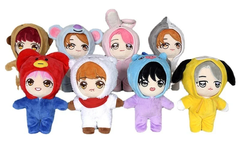 

20cm KPOP Bangtan Boys V Jimin Suga RM Jin jhope Tian Doll Plush Toy