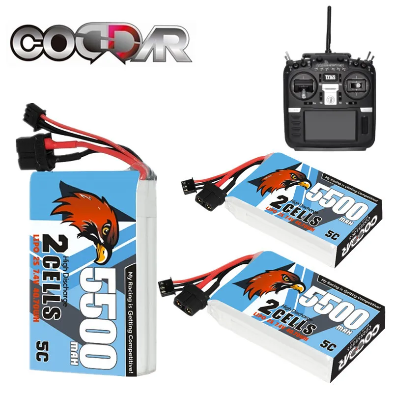 1/2/4 шт. CODDAR 2S 7,4 В 5C Lipo HV аккумулятор 5500 мАч для RadioMaster TX16S TRemote передатчик управления Радиоуправляемый автомобиль Airtronics батарея