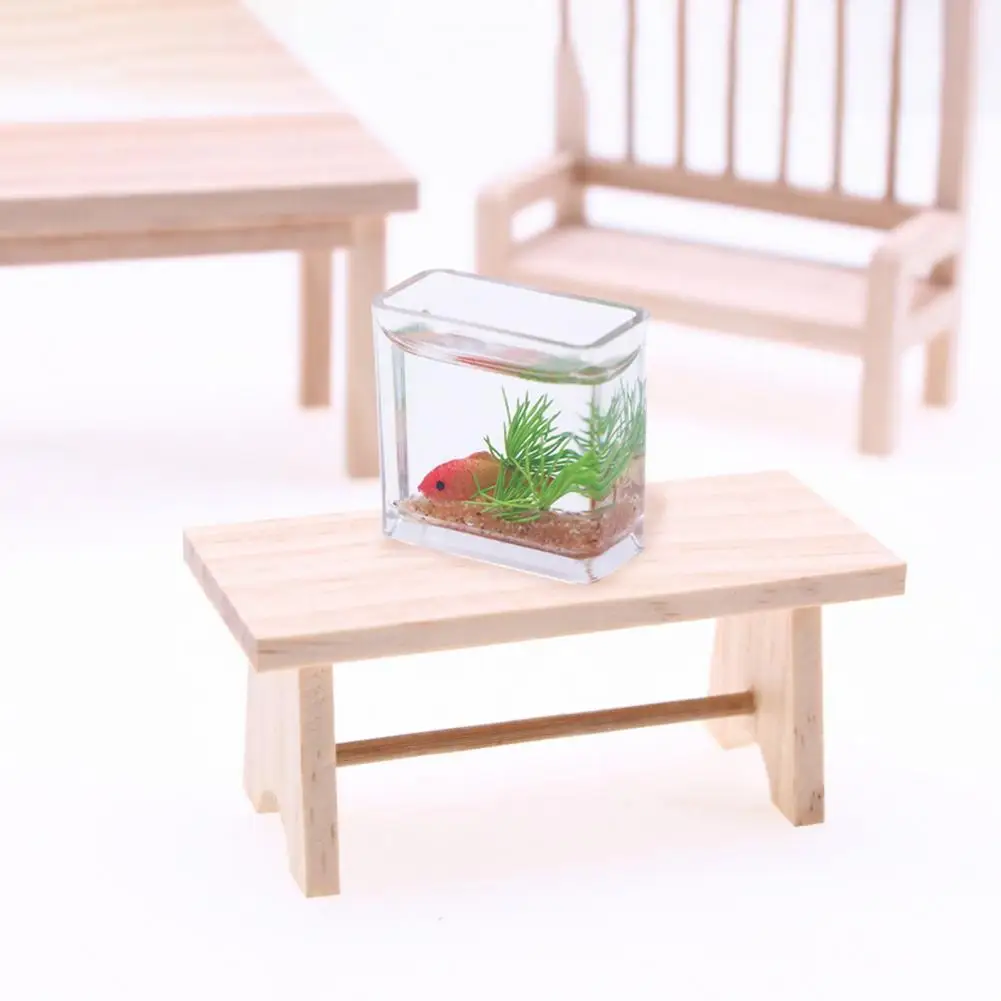 

Реалистичный миниатюрный стеклянный аквариум, декоративное украшение для кукольного домика, фотореквизит для миниатюрных кукольных помещений, аквариумная игрушка