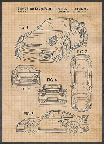 

Настенный постер Porsche 911 Convertible 1990