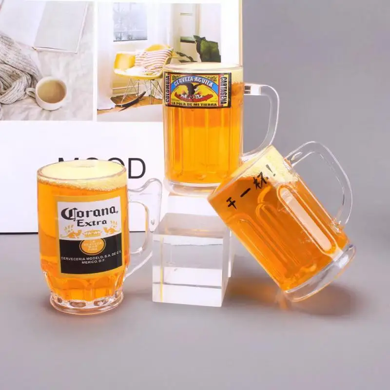 Creative Simulation Beer Cup Figurines Miniatures Father's Day Gifts Birthday Cake Baking Decoration Ornaments For Husband Men