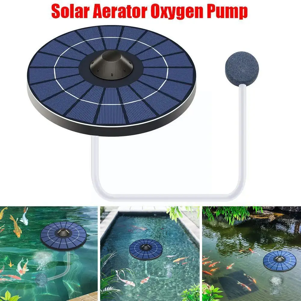 

0.8L/min Round Solar Aeration Oxygen Pump Stable Silent Water Air Aerator Pumps For Aquarium Fish Tank Pond Fishing Oxygena E8N3