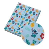 lilostitch pattern polyester fabric patchwork sewing disney cartoon printed twill accessories home decor shirt 50x145cm