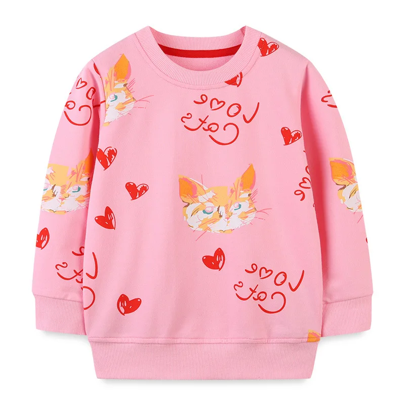 

Cats printing sweater Boys Girls Autumn New Cartoon Tops Kids Clothes Children Fashion Long Sleeve Cotton Casual Pullover Top