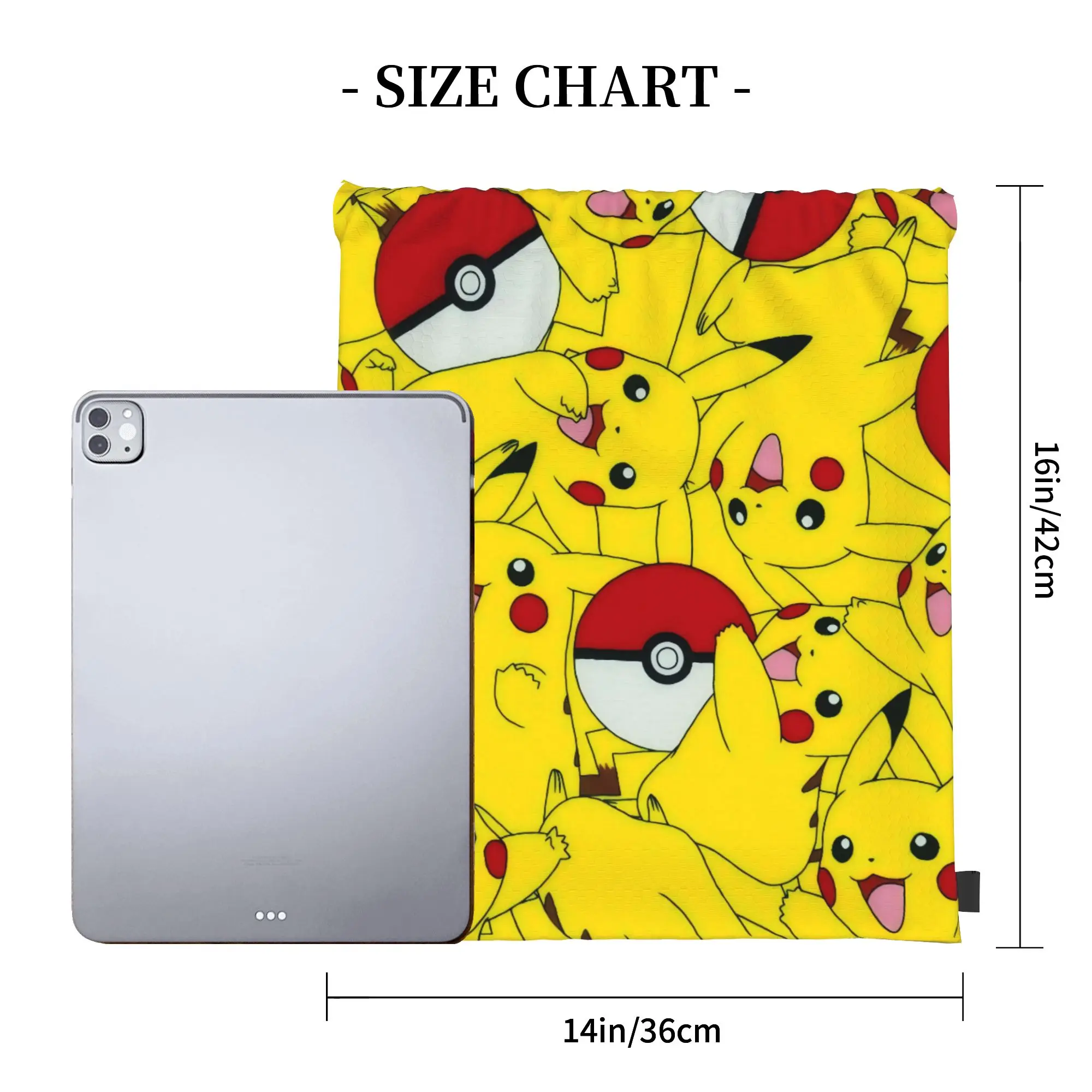 Фото Многофункциональный карманный рюкзак Pikachu 3 Pokemon для мужчин и женщин, дорожная сумка для подростков, сумки на шнурке с принтом №4