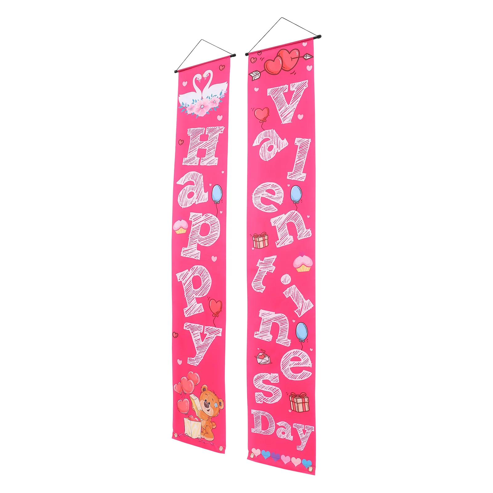 

1 Pair Valentine's Day Door Couplet Valentines Day Door Hanging Decor Banner