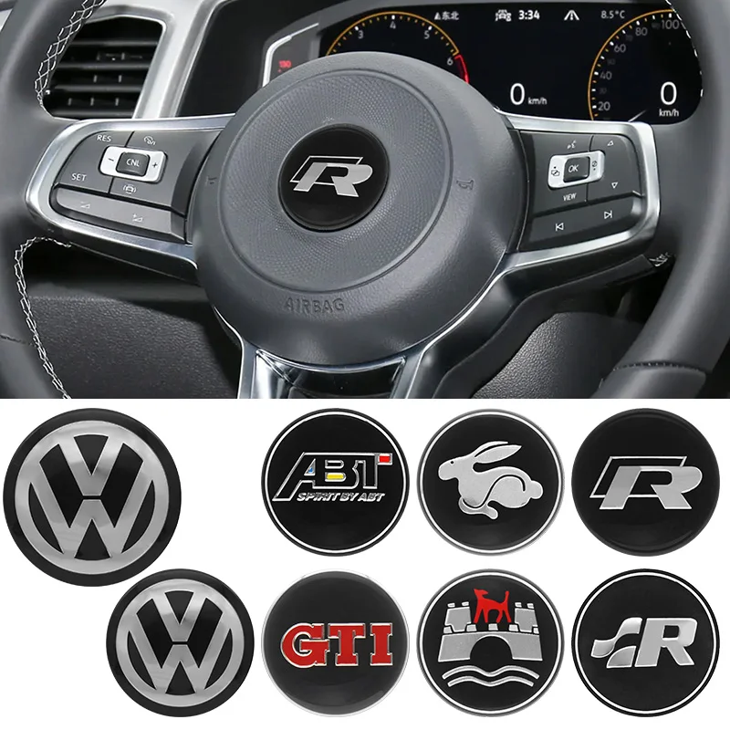 Автомобильный руль центральная отделка наклейки значок аксессуары для Volkswagen VW R