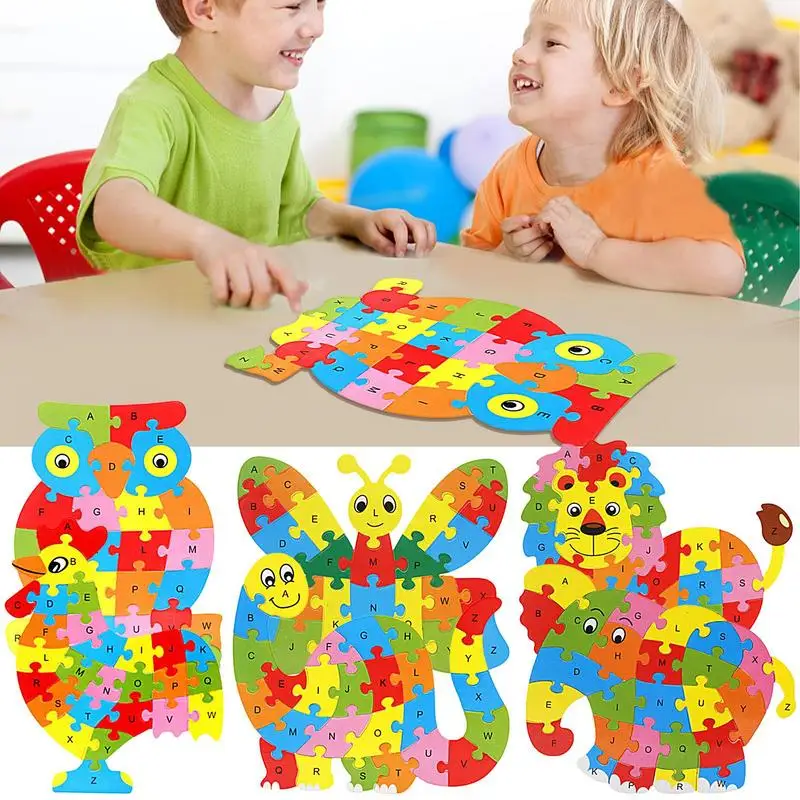 

Wooden Toys Early Learning Jigsaw Letter Alphabet Number Puzzle ABC Puzzle Digital Preschool Educational Toys For Children