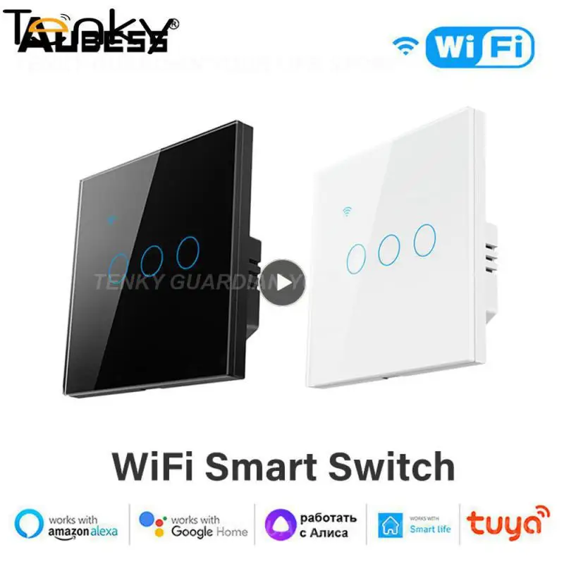 

1~10PCS Neutral Wire Switch Wireless Remote Control Smart Life App Light Wall Switch 1/2/3/4gang Wifi Smart Switch Tuya