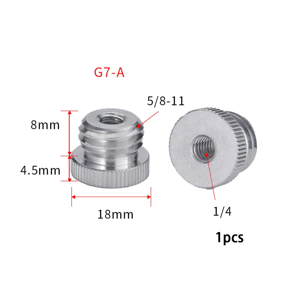 

Screw Adapter 1/4\" F To 5/8\" M Aluminum Alloy 3/8 F To 5/8 M Silver For Cam Tripod Level Rangefinder Adapter