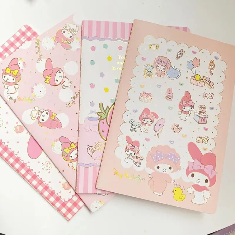 

4 шт. Kawaii Sanrios канцелярские принадлежности аниме Kuromi Cute Mymelody мультфильм Cinnamoroll кукла Печать для студентов портативные Note игрушечный дневник ...