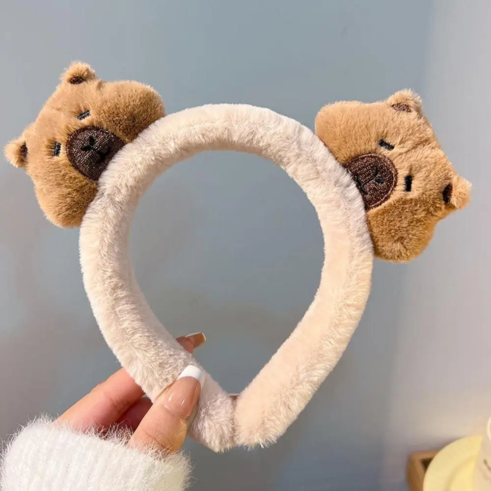 Милый топ с высоким черепом повязки для волос капибарой плюшевая мягкая повязка