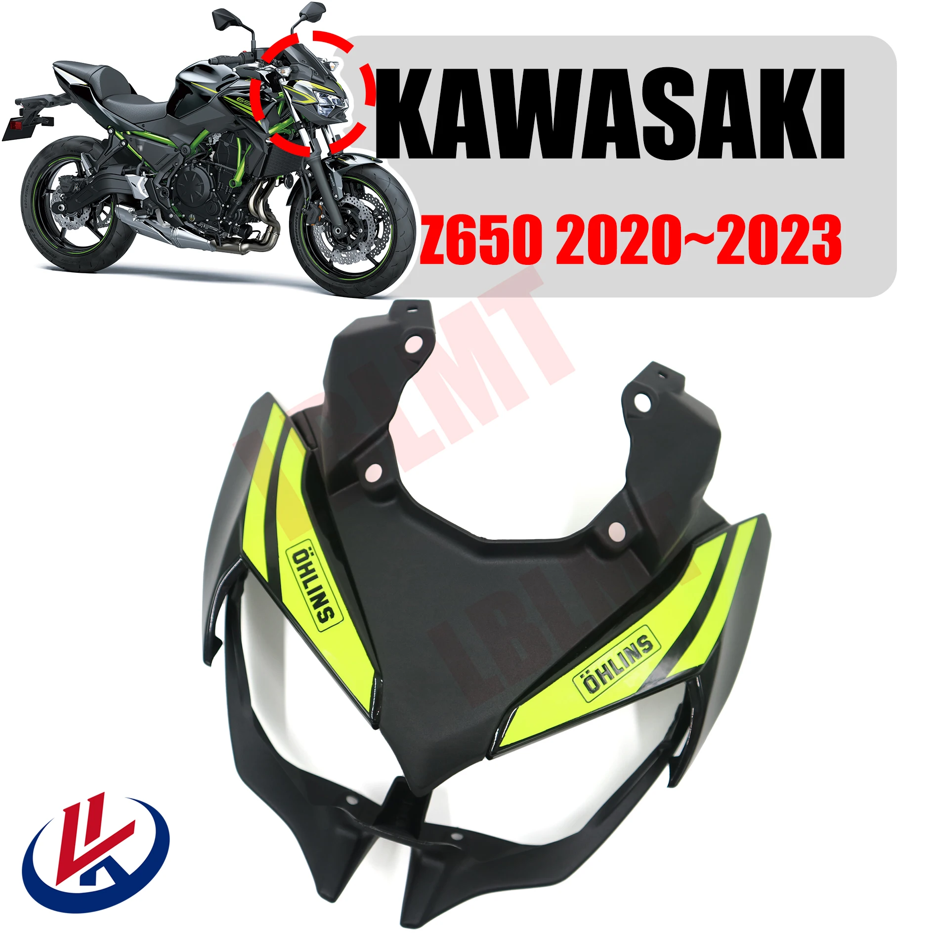 

For KAWASAKI Z650 Z 650 For Kawasaki Z650 Z 650 2020 2021 2022 Front Upper Nose Fairing Headlight Shroud Cover Front Face Shell