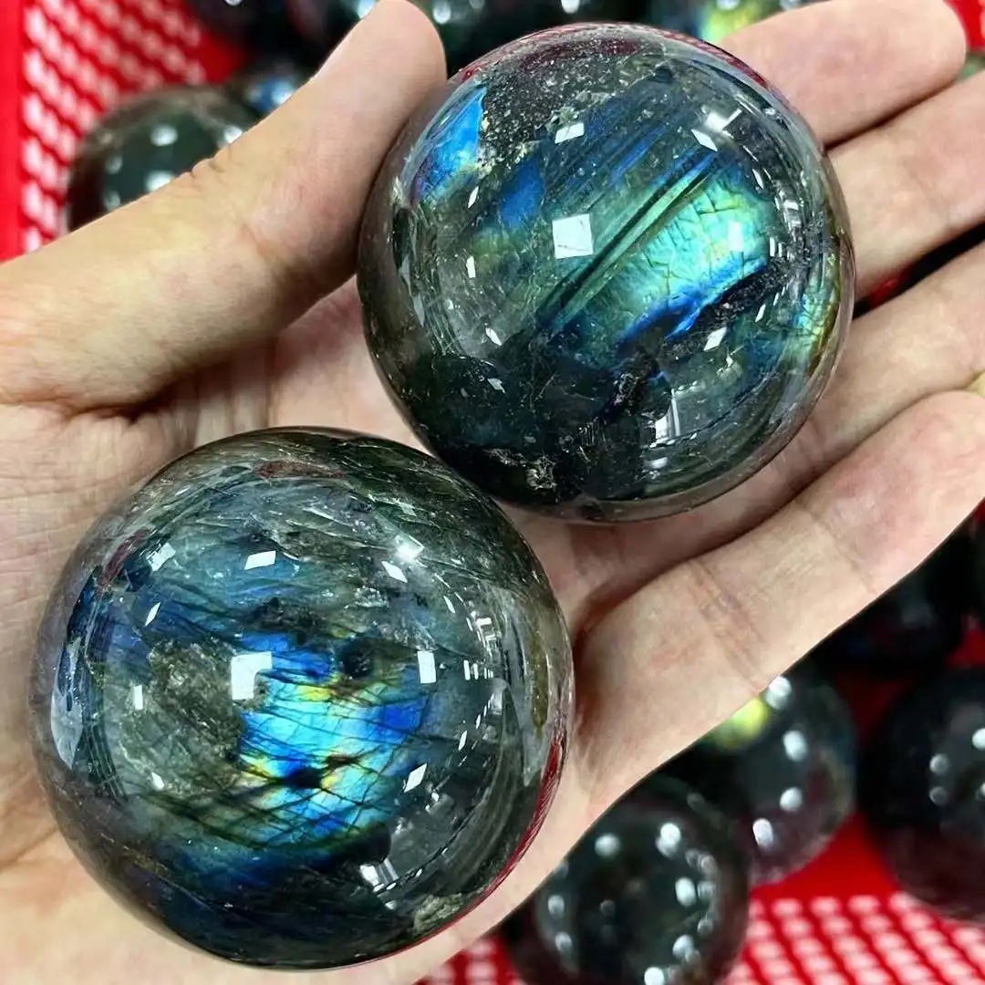 

NATURAL LABRADORITE BALL, MOONSTONE BALL, REALLY THE BIGGER THE MORE BEAUTIFUL, WITH A POWERFUL LOVE HEALING STONE