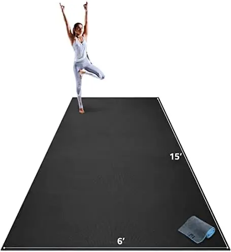 

Mats Premium Extra Large Yoga Mat \u2013 15' x 6' x 8mm Extra Thick & Ultra Comfortable, Non-Toxic, Non-Slip Barefoo