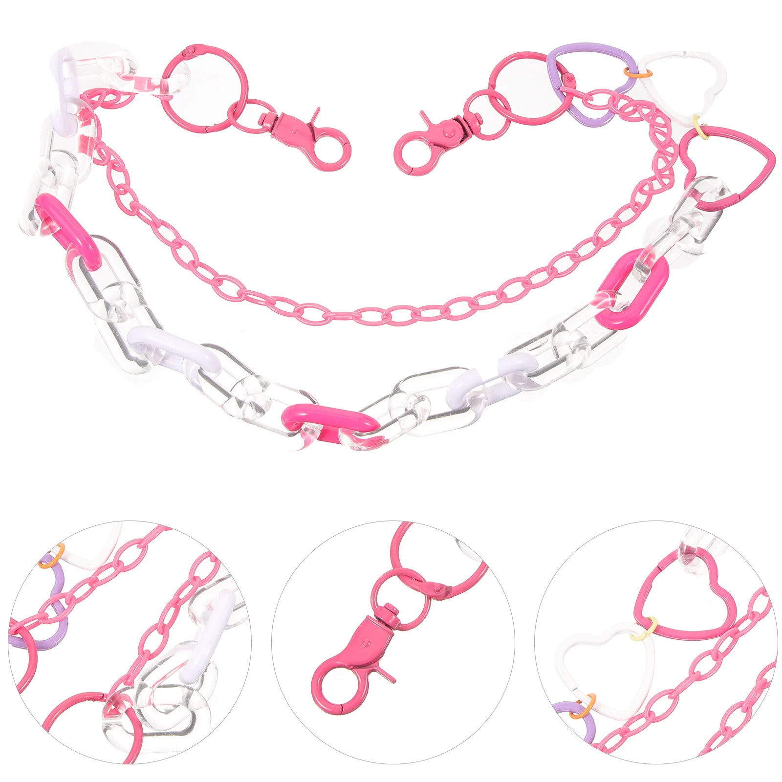 

Punk Belt Chain Chains Pants Double-layer Jean Tightener Waist Trousers Colorful Decor