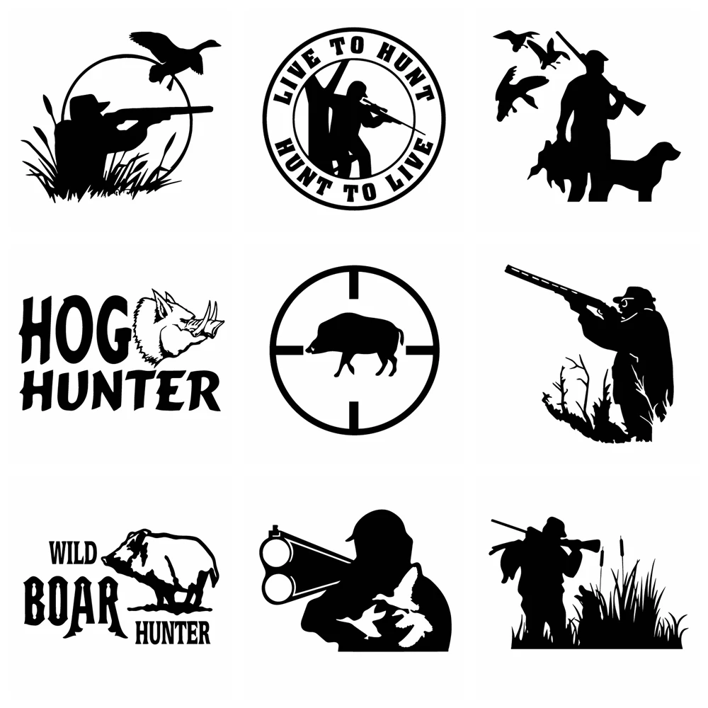

Diy Hunter Wild Auto Sticker Funny Window Vinyl Decals Car Styling Self Adhesive Emblem Car Stickers