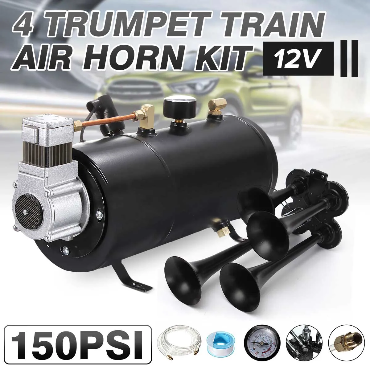 

Компрессор Электрический H004 B1, 110 фунт/кв. Дюйм, 12 В