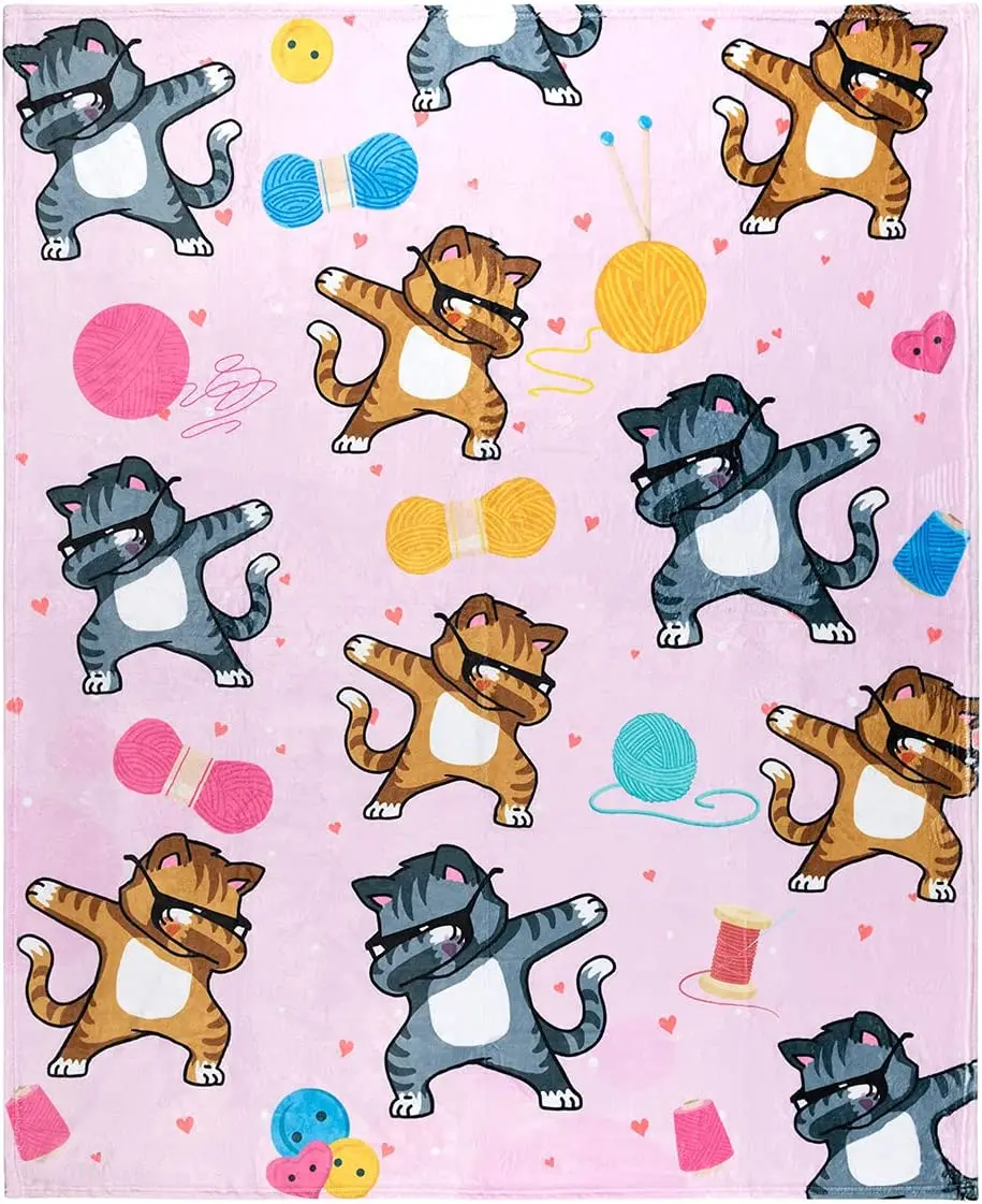

Super Soft Adorable Extra Large Kitty Cat Blanket for Women,Teens, Kids,Girls and Cat Lovers,Fleece Cats Warm and Cozy Throw