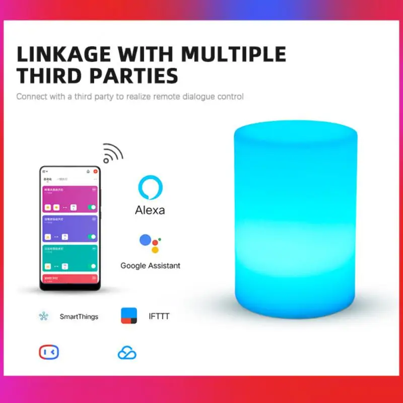 

Ночник с управлением через приложение, голосовое управление, работа с Alexa Google Home, светодиодная настольная лампа Rgb, Wi-Fi, умная настольная лампа для умного дома