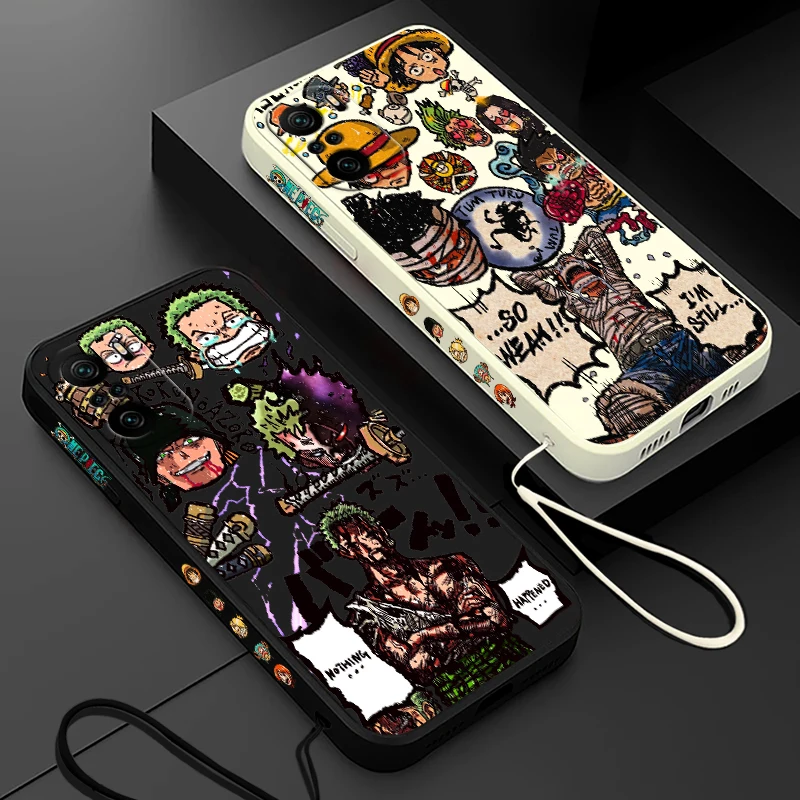 

Anime O-Ones Pieces Phone Case For Xiaomi Redmi Note 12 12Pro 11 11S 11T 10S 10 Pro Plus 5G Liquid Left Rope Cover