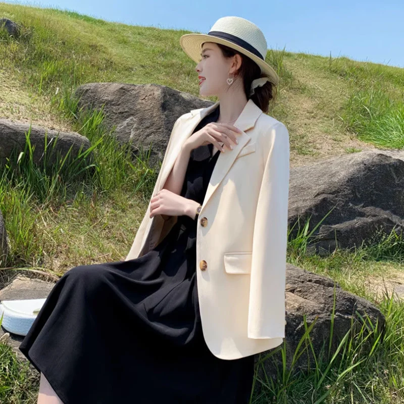 Suit Jacket Women Outwear 2023 New Spring Autumn Professional Blazer Jacket Female Korean Casual Loose Chic Workplace Blazer Top