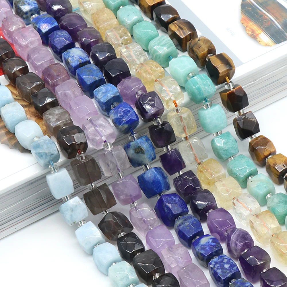 

Natural Stone Tiger Eye Amethyst Citrine Faceted Beads10MM For Jewelry MakingDIY Necklace Bracelet Accessorie Gem Charm Gift40CM